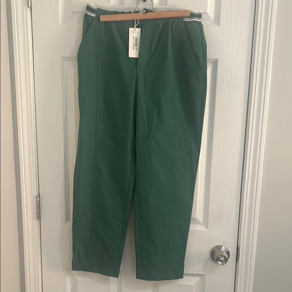 Green Golf Chinos with Elastic Waistband and Full Length